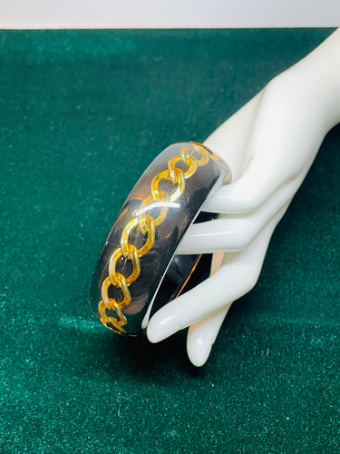 Black and Gold Chain Bangle
